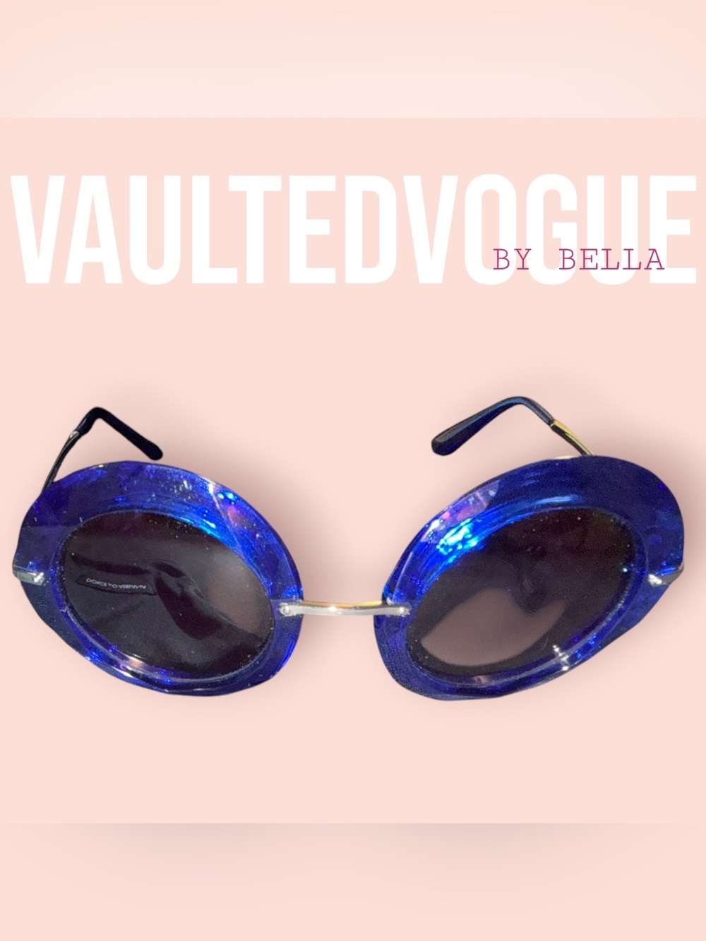 Dolce & Gabbana DG4190 Blue Lace Acetate Crystal Round Sunglasses - Picture 3 of 11